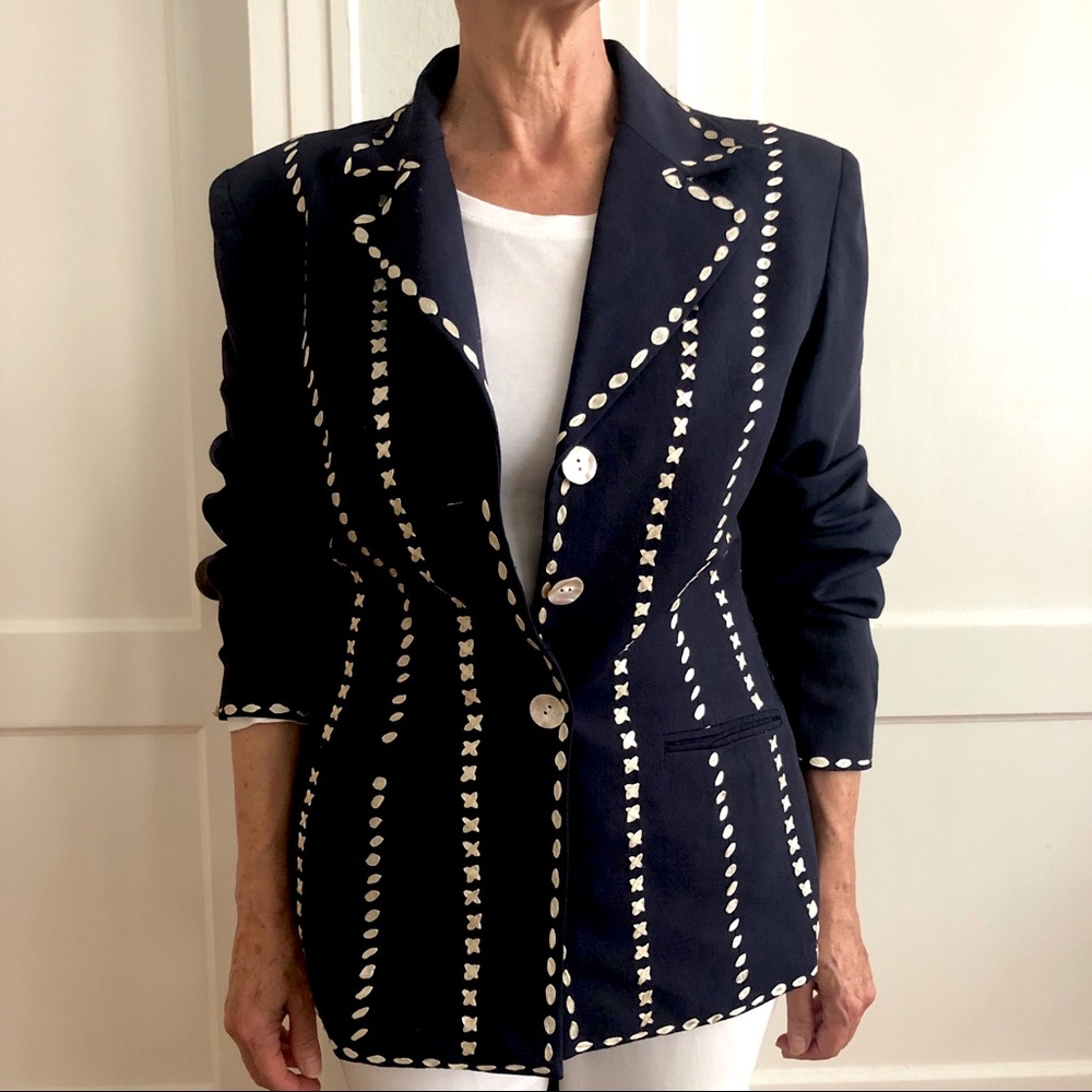 Sophie Sitbon Navy Linen Blend Jacket